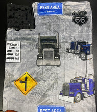 Load image into Gallery viewer, Minky Blanket &quot;Semi Truck&quot;-In Stock
