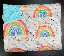Load image into Gallery viewer, Minky Blanket &quot;Rainbow Affirmations&quot;-In Stock
