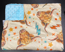 Load image into Gallery viewer, Minky Blanket &quot;Retro Highland&quot;-In Stock
