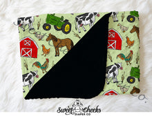 Load image into Gallery viewer, Minky Blanket &quot;Sketchy Farm&quot;-In Stock
