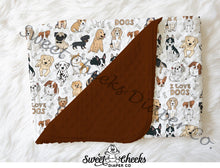 Load image into Gallery viewer, Minky Blanket “Love Dogs”-In Stock
