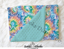 Load image into Gallery viewer, Minky Blanket &quot;Retro Tie Dye&quot;-In Stock
